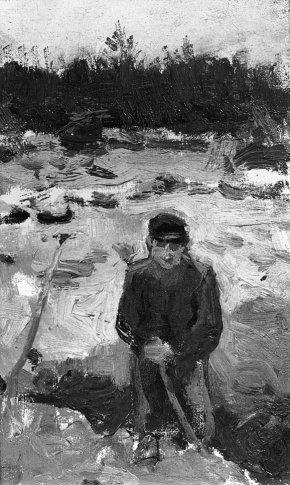 Spittende man, 1900, Piet Meiners