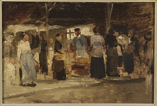 Marktscène., 1875, Louis Mettling