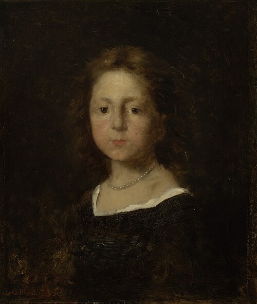 Portrait of a girl, 1873, Louis Mettling