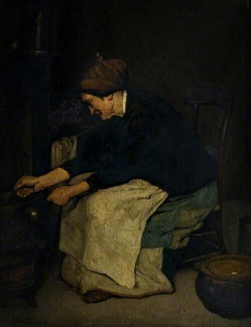 Woman Cooking at a Stove, , Louis Mettling