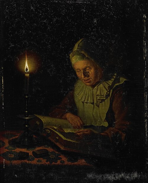 Old Woman Reading, 1816, Adriaan Meulemans