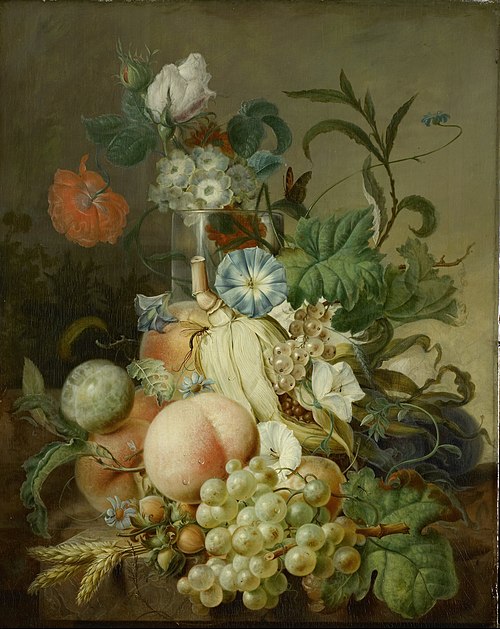 Still Life with Flowers and Fruit, 1800, Jan Evert Morel