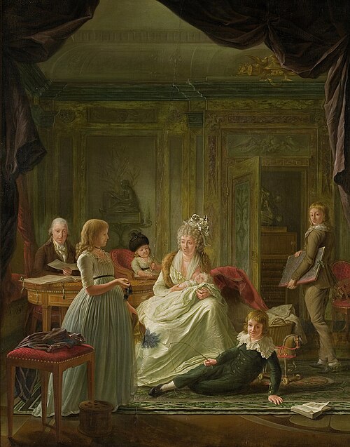 Portrait of Aernout van Beeftingh, his Wife Jacoba Maria Boon and their Children, 1797, Nicolaes Muys