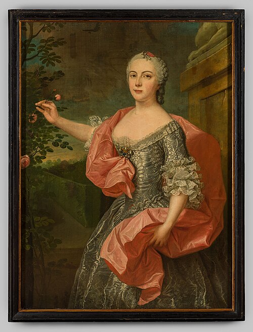 Portrait of Elisabeth Agnes Jacoba van Nassau -la Lecq ( -1798), 1737, Jean Fournier
