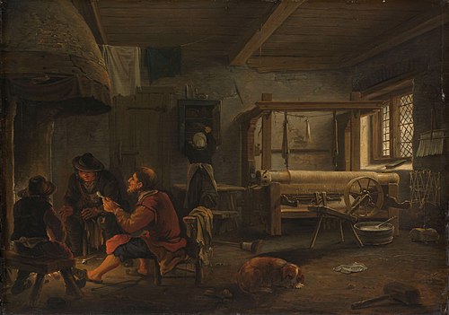 A Weaver's Workshop, 1652, Johannes Dircksz van Oudenrogg