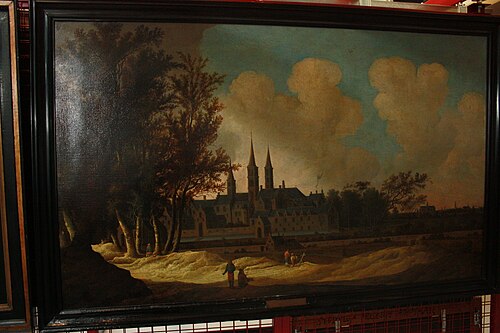 Gezicht op de abdij van Egmond, 1653, G.W. Berckhout