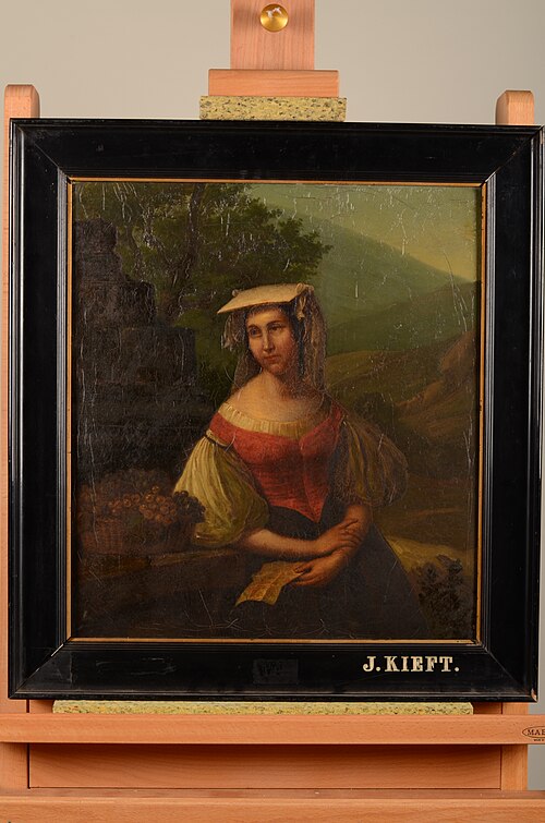 Italiaanse vrouw in landschap, , Jan Kieft
