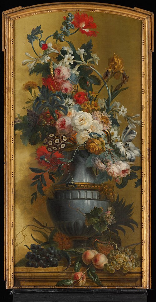 Flowers in a Blue Vase, 1750, Willem van Leen