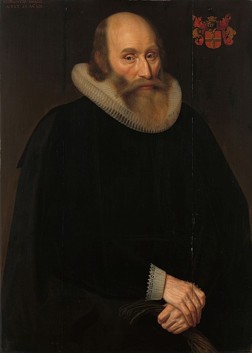 Portrait of Antonides van der Linden (1570-1633), Amsterdam physician, 1633, Hendrik Meerman