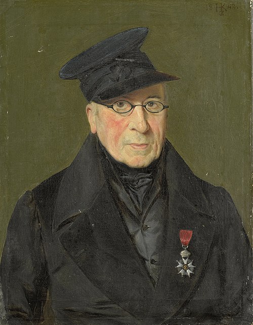 Pieter Janson (1765-1851). Schilder en etser, majoor der Kurassiers buiten dienst, 1842, Monogrammist HK