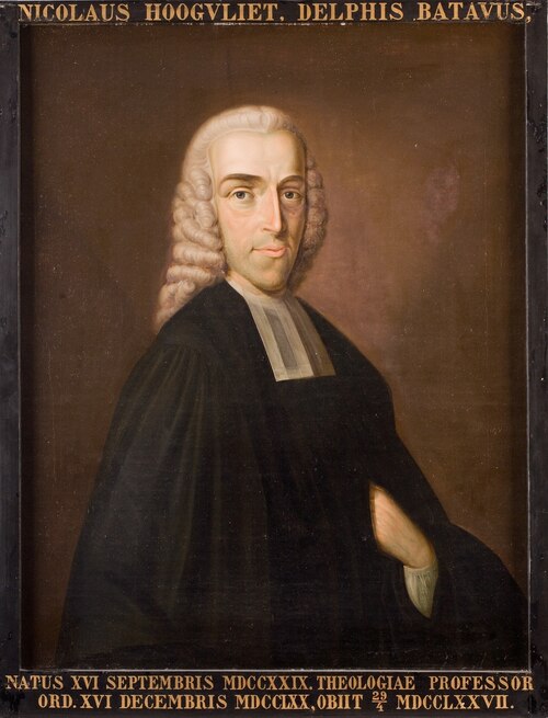 Portret van Nicolaas Hoogvliet, hoogleraar Godgeleerdheid te Leiden, 1701, Nicolaas Reyers