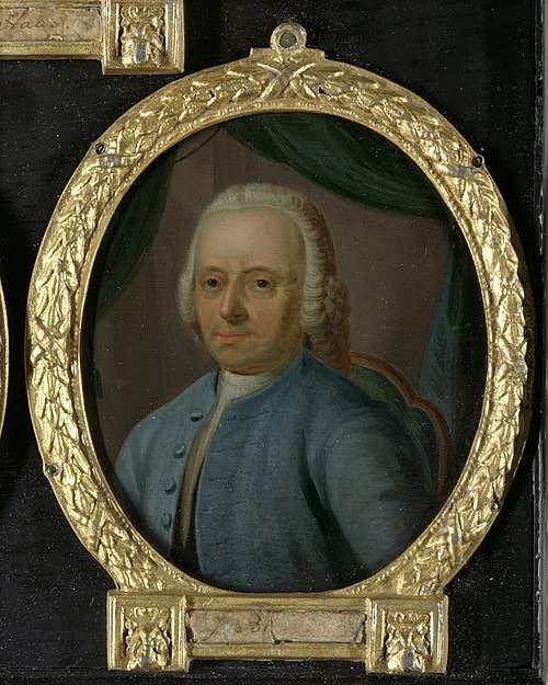 Portrait of Joannes Badon, Poet from Vlaardingen, 1750, Nicolaas Reyers