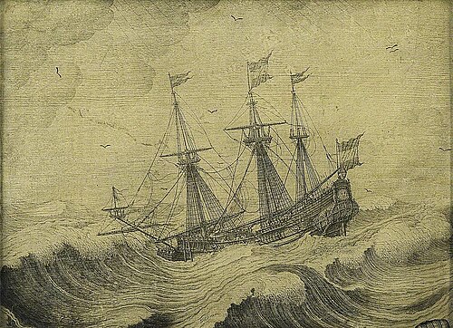 A Dutch Ship in a Stormy Sea, 1650, Experiens Sillemans