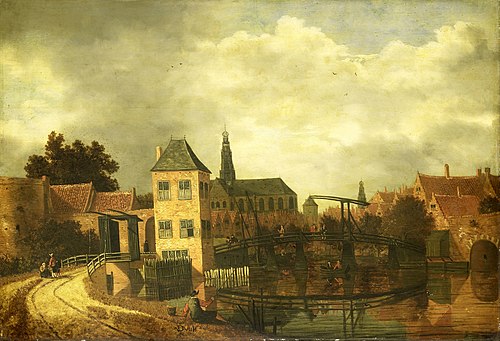 View of Haarlem from across the Spaarne, near the Eendjespoort, 1650, Balthasar van der Veen