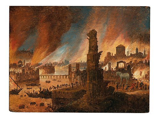 The burning of Troy, 1650, Dirck Verhaert