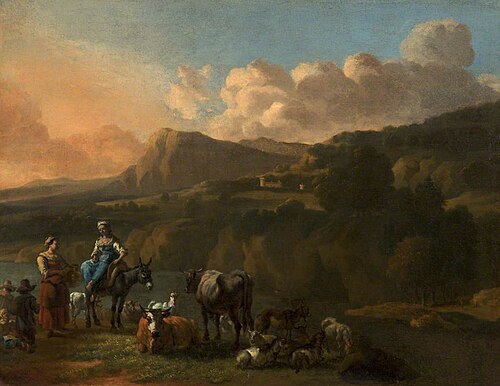Cattle, Figures and Landscape, , Jan Baptist Wolfaerts