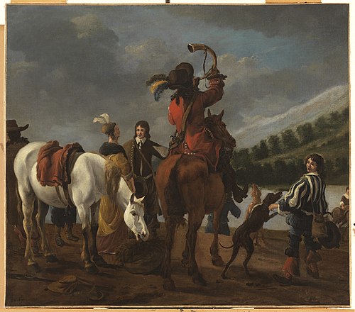 Chasseurs à la pause, 1662, Jan Baptist Wolfaerts