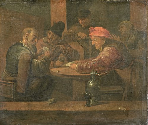 Peasants playing cards, 1650, Daniël Boone