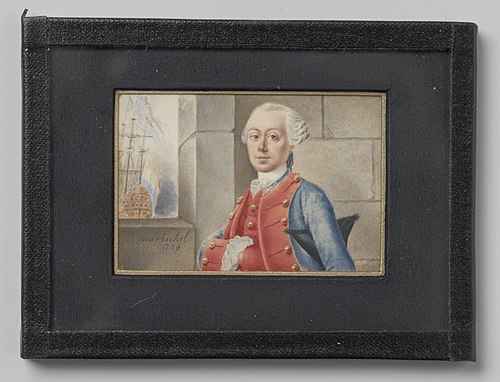 Portret van een zeeofficier, 1759, Joseph Marinkelle