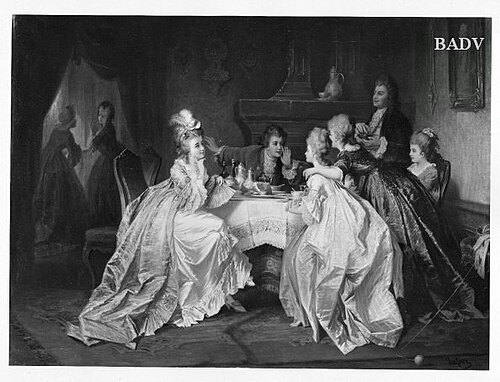 Rokokogesellschaft am Kaffeetisch, 1850, Jakob Emanuel Gaisser