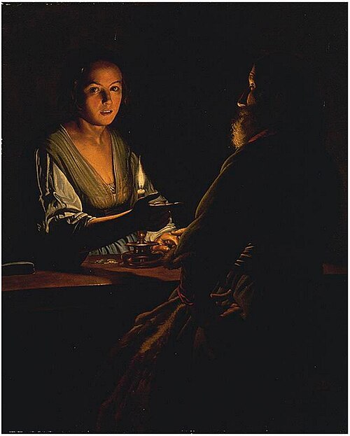 An old man and a girl by candlelight, 1625, Adam de Coster
