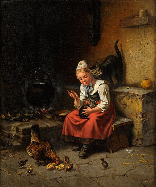 Die Katzenmutti., 1847, William Hahn