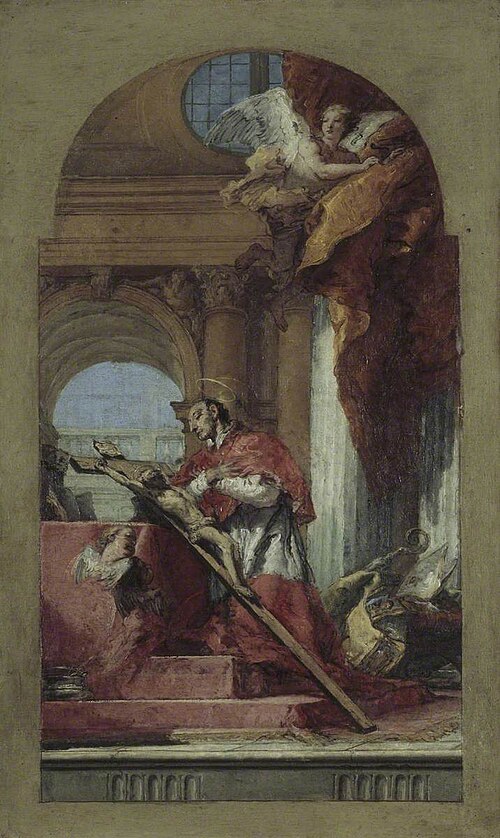 Saint Charles Borromeo Meditating on the Crucifix, 1767, Giambattista Tiepolo