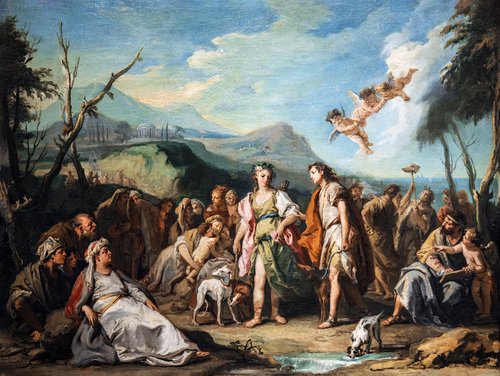 Anzia et Abrocome se rencontrent aux Fêtes de Diane, 1743, Giambattista Tiepolo