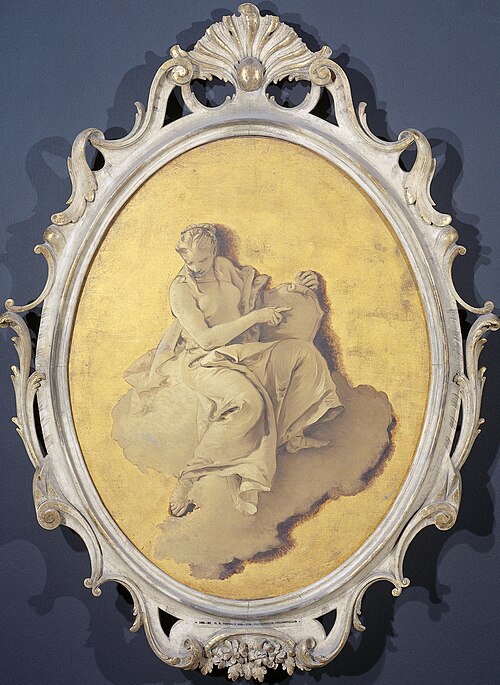 Allegorical Figure of a Woman with a Shield or a Mirror (Prudence?), 1750, Giambattista Tiepolo