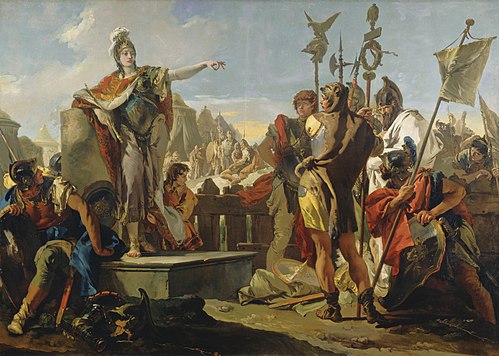La reine Zénobie haranguant ses soldats, 1727, Giambattista Tiepolo