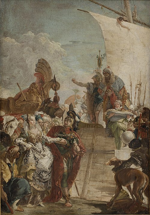 Anthony Leading Cleopatra on board, , Giambattista Tiepolo
