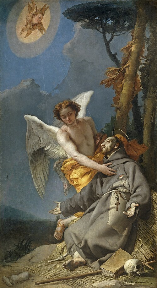 Saint Francis of Assisi receiving the Stigmata, 1767, Giambattista Tiepolo