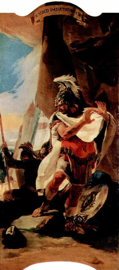 Hannibal recognises the head of his brother Hasdrubal, 1729, Giambattista Tiepolo