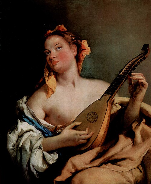 Woman with a Mandolin, 1750, Giambattista Tiepolo