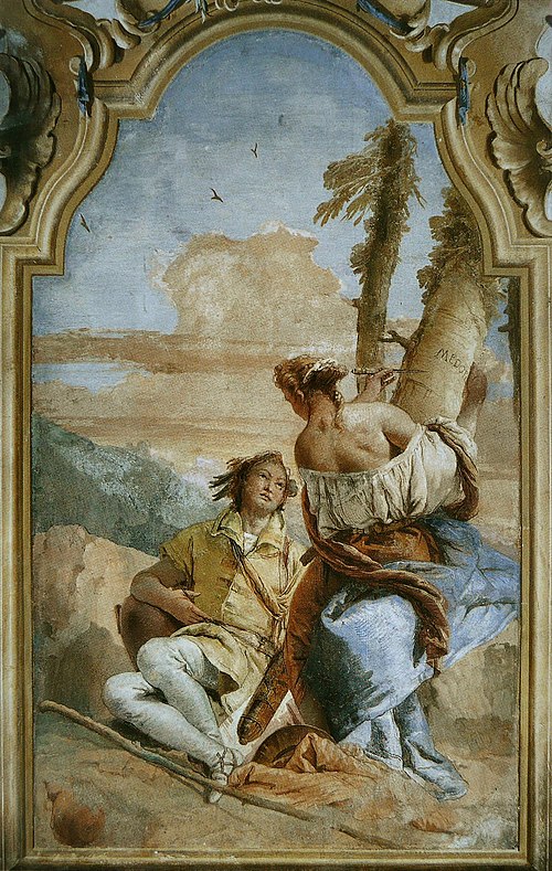 Angelica Carving Medoro's Name on a Tree, 1757, Giambattista Tiepolo