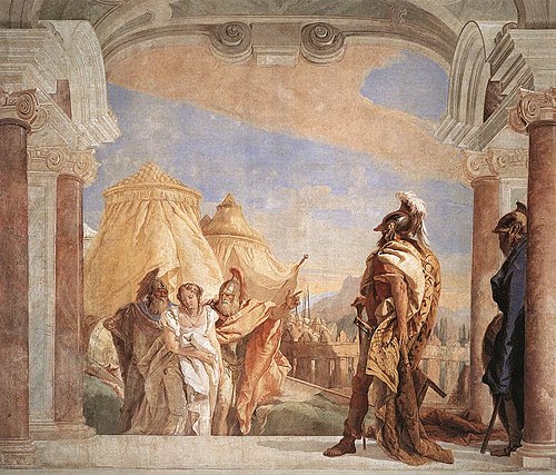 Eurybates and Talthybios Lead Briseis to Agamemmon, 1757, Giambattista Tiepolo