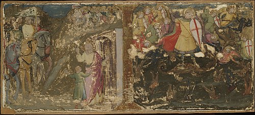 A Legendary Subject and Saint Michael Fighting the Demon, 1390, Lippo d'Andrea