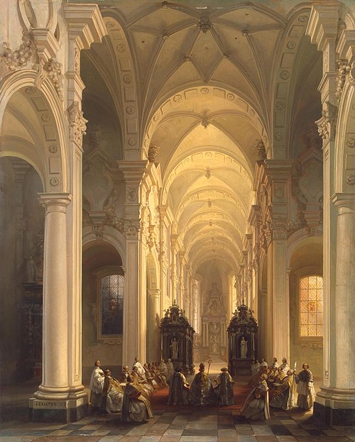 Interior of a Church in Averbode, 1853, Jules Victor Génisson