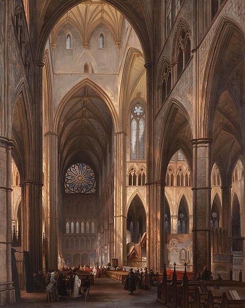 Interieur Westminster Abbey, 1851, Jules Victor Génisson