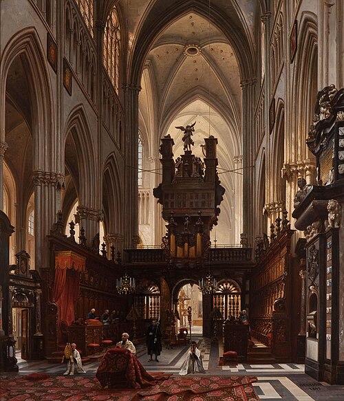 Interieur kerk Brugge, 1848, Jules Victor Génisson