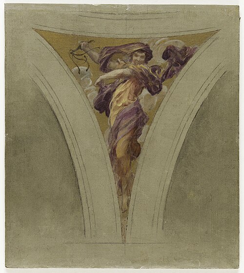 Esquisse pour l'escalier des fêtes de l'Hôtel de Ville de Paris : La chanson satirique, 1893, François Schommer