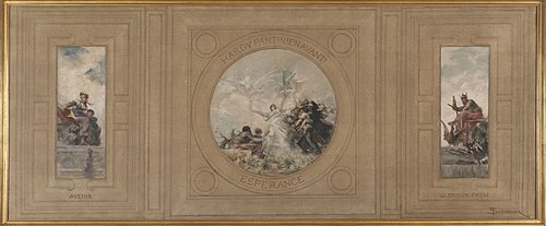 Esquisse pour la mairie de Pantin : Avenir. Hardy Pantin! En avant. Espérance. Glorieux passé., 1886, François Schommer