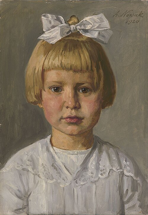 Portrait of a girl, 1920, Anton Nowak