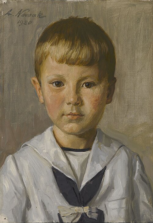 Portrait of a boy, 1920, Anton Nowak
