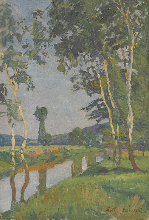 Breze ob vodi, 1932, Anton Nowak