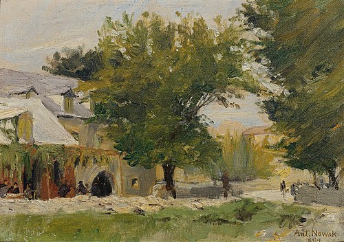 Gasthaus in Salona an der Straße nach Glisse, 1894, Anton Nowak