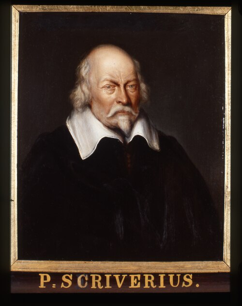 Portret van Petrus Scriverius, historieschrijver en dichter, 1601, Jan de Vos IV