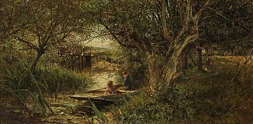 Girl in a Boat, 1865, Charles James Lewis