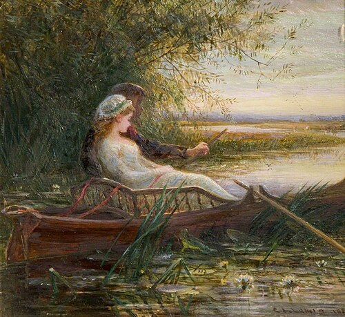 Two Figures In A Boat, 1881, Charles James Lewis
