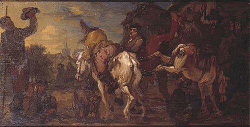 Hudibras’s First Encounter with the Bear-Baiters, 1676, Francis Le Piper